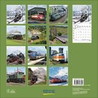 Kalenderseite Januar 2022. Zwölf Fotos von verschiedenen Zügen in Landschaften. "KORSCH VERLAG" Logo unten.