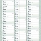 Kalender für Januar bis März 2028. Enthält Wochentage und Notizfeld unten. Oben florale und verspielte Illustrationen.
