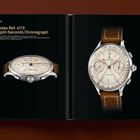 1942 Rolex Ref. 4113 Split-Seconds Chronograph. Zwei Uhren auf schwarzem Hintergrund, eine zeigt Seitenansicht.