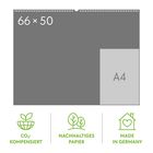 66 × 50, A4, CO₂-kompensiert, Nachhaltiges Papier, Made in Germany. Symbole für Umweltfreundlichkeit.