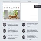 „Jede Woche eine hochwertige Farbfotografie.“ 
Ein Kalenderblatt mit einem verspielten jungen Kätzchen auf einer Fensterbank.