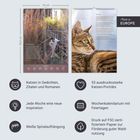 Ein Kalender mit zwei Katzenfotos, Maßen von 25x35,5 cm. Texte: "Katzen in Gedichten", "53 ausdrucksstarke Katzen-Porträts".