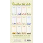 „Dankbar für dich. Immerwährender Geburtstagskalender.“ Zwölf Monate in Tabellen mit Blumenmotiven.
