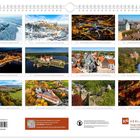 Kalender mit 12 Monatsbildern deutscher Landschaften, darunter Städte, Burgen und Natur. Herausgegeben von K4 Verlag.