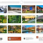 Kalendermonate mit malerischen Landschaftsfotos; Verlag und Kontaktdaten unten. QR-Code und Bestellhinweis.