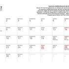 Kalenderblatt für März 2027. Markierte Tage: 8. Internationaler Frauentag, 20. Frühlingsanfang, 28. Ostersonntag. Text über Lokomotive.