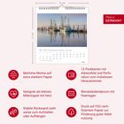 "Made in Germany". Kalender: 16 x 17 cm. Maritime Motive, 12 Postkarten, Feiertage, FSC-Papier, stabil, Geschenkidee.