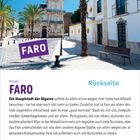 Text: 26 August, Donnerstag, KW 34, Vorderseite, Rückseite, Portugal FARO  
Szene: Sonnige Altstadt mit Palmen und Gebäude.
