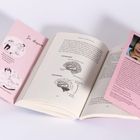 Links: „In diesem“, Diagramme zum Thema Bindung. Mittig: Abbildung von Gehirnabschnitten. Rechts: Linda-Marlen Leinweber.