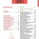 Inhalt: Rezeptregister, Vorwort, Einleitung, Gemüse. Farblich gestalteter Text. Illustrative Darstellung einer Karaffe.