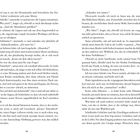 Seitenzahlen 34 und 35. Dialoge und Gedanken über persönliche Interaktionen, Unsicherheit und Entschlossenheit.
