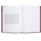 Zwei geöffnete Buchseiten, links Text über Julian Schnabels künstlerische Methodik und Reflexivität, rechts leer.