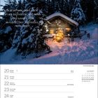 Kalender mit Text: "2024 Glücksmomente. Wer an Glück glaubt, der hat Glück. Christian Friedrich Hebbel." griechische Architektur.