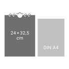 Links "24 × 32,5 cm", rechts "DIN A4". Zwei unterschiedlich große Rechtecke nebeneinander.