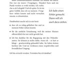 Text: „Ich habe einen Fehler gemacht. Dann will ich auch dazu stehen.“ Thema: Reflexion über Fehler und Dankbarkeit.