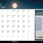 Kalender Juli 2027. Rechts Gedicht "An den Mond" von Leopold Friedrich Günther von Goeckingk. Vollmond über Wasser.