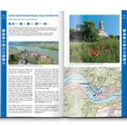 Seite 13, Der Vogelbergsteig: Malerische Aussicht auf Dürnstein und die Donau. Bild der Burgruine und Wanderkarte.