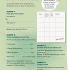 Text oben: "DEIN WUNSCH, DEIN SPAR-PLAN!" Beschreibung eines Sparplans in vier Schritten. Tabelle rechts für Einträge.