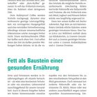 „Fett als Baustein einer gesunden Ernährung“ ist der Titel eines Textes über die Bedeutung von Fett in der Ernährung.