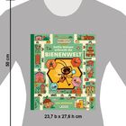 "Emilia Watson erforscht die Bienenwelt" steht auf einem Buchcover mit Cartoon-Biene und bunten Illustrationen.