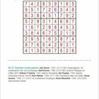 Lösung: Zahlen von 1 bis 9 in einem Gitter. Geburtsdaten erwähnter Persönlichkeiten wie John Denver, Adolf Grimme.