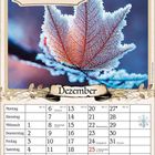 „Kunstwerke schafft die Natur. Im Winter genießen wir sie pur.“ Darunter ein Kalender für Dezember mit Feiertagen.