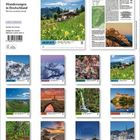 "Wanderungen in Deutschland." Verschiedene Landschaftsfotos, darunter Berge, Dörfer und Natur. Enthält Texte wie "Hochplatte" und "Großer Arber".