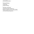 „Gebrauchsspuren“ in kursiver Schrift. Darunter ein Gedicht über erlebte Kratzer und Wunden. Unten steht „16“.