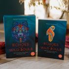 Zwei Bücher mit farbenfroher Tierillustration auf dem Cover. Titel: "Echoes of the Wild Souls" von Martyna Szczykutowicz.