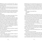 Die Texte beschreiben eine emotionale Szene zwischen zwei Personen, mit Dialogen und inneren Gedanken, in deutscher Sprache. Seitenangaben: 42, 43.