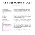 MÖHRENBROT MIT LEINSAMEN, glutenfrei mit feinem Biss. Zutaten: Goldleinsamen, Mandelmehl, Flohsamenschalen, Backpulver, Sonnenblumenkerne, Eier, Magerquark, Salz, Apfelessig, Möhren.