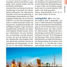 Text: Ludwigshafen, Oberrhein, km 416, Jesuitenkirche, Mannheimer Quadrate. Bild: Industrieanlagen mit Lichtern am Rhein.