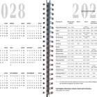 2028 Kalender, links Monate Januar bis Dezember. Rechts Schulferien 2027, Bundesland und Ferienzeiten aufgelistet.