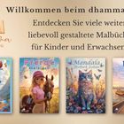 Willkommen beim dhamma Verlag! Malbücher: Dino, Pferde, Mandala Katzen, USA. Illustration von Büchern.
