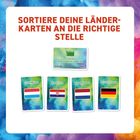 Text: "SORTIERE DEINE LÄNDER-KARTEN AN DIE RICHTIGE STELLE". Karten: Luxemburg, Kroatien, Niederlande, Deutschland.