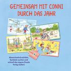 GEMEINSAM MIT CONNI DURCH DAS JAHR. Verschiedene Szenen als Puzzle: Winter, Frühling, Sommer, Herbst mit Kindern und Aktivitäten.