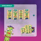 Spielinhalt: 4 Monster-Sets aus je 6 Teilen, 50 Monsterkarten. Illustration mit bunten, fröhlichen Monstern.