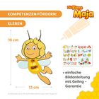 „Kompetenzen fördern: Kleben“ steht oben. Es zeigt Biene Maja als Illustration mit Maßen von 16 cm x 13 cm.