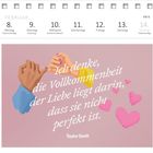 „Ich denke, die Vollkommenheit der Liebe liegt darin, dass sie nicht perfekt ist.“ Taylor Swift. Hände und Herzen-Illustration.