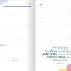 Text: "ICH KANN in zwölf Sprachen NEIN SAGEN. Das ist unerlässlich FÜR EINE FRAU, die weit herumkommt. - Sophia Loren" Links ist ein Kalender für KW 53, rechts Zitate-Seite mit Blume.