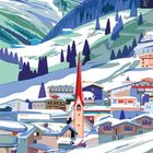 Text: "my NOTES", "Aliz Buzás". Eine stilisierte Winterszene mit verschneiten Bergen, Tannen und einem Dorf mit rotem Kirchturm.