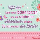 Mit dir kann man lachen, tanzen und die schönsten Abenteuer erleben. Du bist einfach die Beste! Februar-Kalender. Florale Muster.