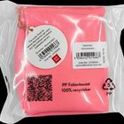 "PP Folienbeutel 100% recyclebar", "Täschchen Buchverliebt", "Für kleine Schätze", rosa Täschchen in Plastikbeutel.