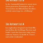 Text "Die Antwort ist B" erklärt den Begriff "Erlkönig", "Die Antwort ist A" vergleicht Namen. Unten steht "eat.READ.sleep."