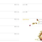 Kalenderwoche 15, April 12–18, Wetter-Symbole, Illustrationen von Kleeblättern und Schmetterlingen, "Meine Woche" mit Kategorien.