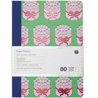 "Paper Poetry*", Notizbuch in Rosa und Grün mit Kuchenmotiven, 80 Seiten, weicher Einband.