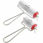 Zwei Linolwalzen mit textlich markierter Beschriftung "RICOLINO". Die Walzen haben rote Endkappen und silberne Griffe.