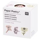 "Paper Poetry", "WASHI STICKER", 170 Stück. Blumenillustrationen zieren die Verpackung. "WE CARE – NO PLASTIC PACKAGING".