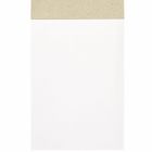 Keine erkennbaren Texte. Ein Notizblock mit einem beigen Kartonrücken und gepunktetem Papier.