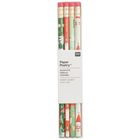 Vier weihnachtliche Bleistifte in einer Verpackung mit der Aufschrift "Paper Poetry*", "Rico Design", "ADVENT".